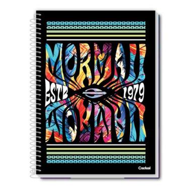 Imagem de Caderno Feminino Mormaii Espiral Capa Dura 1 Matéria Escolar, Preto