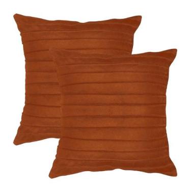 Imagem de Kit 2 Capas para Almofada Drapeada Line em Veludo 43x43 com Enchimento