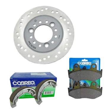 Imagem de Kit Disco + Pastilha + Patim Lona De Freio Honda Lead 110 Cc - MR DISC