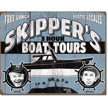 Imagem de Kexle Gilligan'S Island - Skipper Tours Placas de Lata de Metal Vintage para Decoração de Parede de Cozinha Em Casa, Bar E Pub 8 X 12