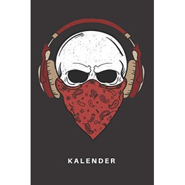 Imagem de Kalender: Kalender - Notizkalender - Schreibkalender - Jahreskalender - Tageskalender - DIN A5 - Totenkopf - Schädel - Kopf - Knochen - Skelett - ... Rapper - Songtexte -Lyrics - Kopfhörer Textbu