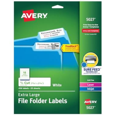 Imagem de Avery 5027 Etiquetas de arquivo extragrandes, 450/pacote com 450/40 x 9,5 cm