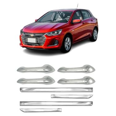 Imagem de Kit para Adaptável Para Onix 2020 2021 2022 2023 2024 Aplique Maçaneta 4 Portas C/2 Keyless Friso Lateral da Porta X-Treme.