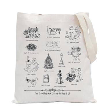 Imagem de POFULL Bolsa de ombro inspirada no filme, época festiva, amante de romancom, presente para fãs de filmes I'm Looking For Corny In My Life, Procurando por Corny