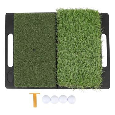 Imagem de Esteira Dupla da Prática do Golfe do Relvado, Esteira Portátil do Treinamento do Balanço do Bunker Com Bandeja da Bola para Interno e Exterior