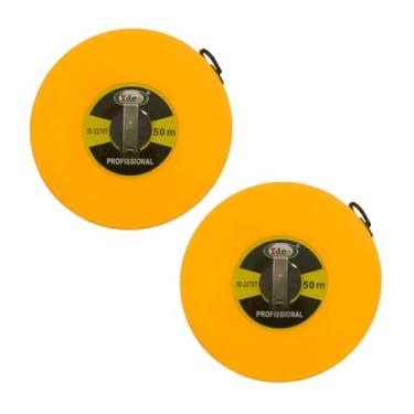 Imagem de Kit 2 Trena Fita Métrica 50 Metros Fibra de Vidro Profissional