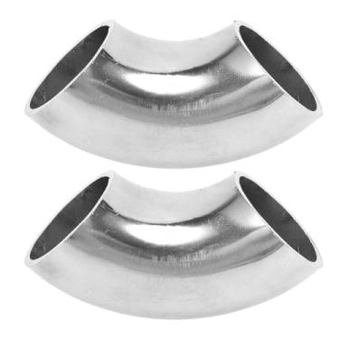 Imagem de Motoforti 2 peças 90 graus curva mandril cotovelo carro modificado tubo de escape tubulação tubulação 2.5 cm polegada OD espessura 1,5 mm/16GA 25x63x1,5 mm SS316 aço inoxidável 2 peças