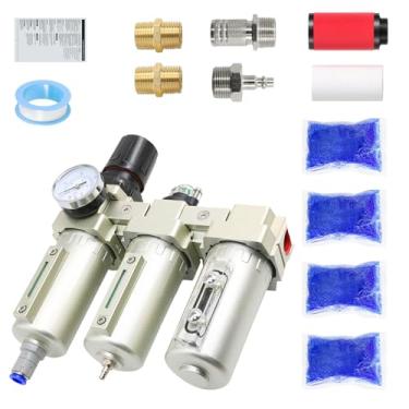 Imagem de Sistema de secagem a ar de 3/10.2 cm NPT grau industrial, filtro de compressor de ar, separador de água, secador de ar para spray de tinta e cortador de plasma, drenagem automática