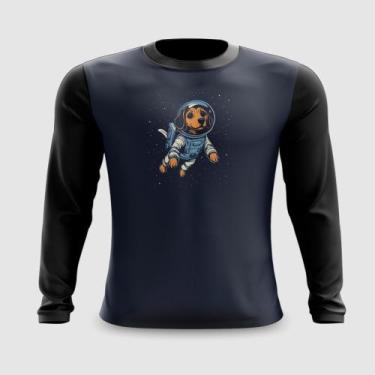 Imagem de Camiseta Manga Longa Cão Salsicha no Espaço Sideral - FABRIQUETA, XG