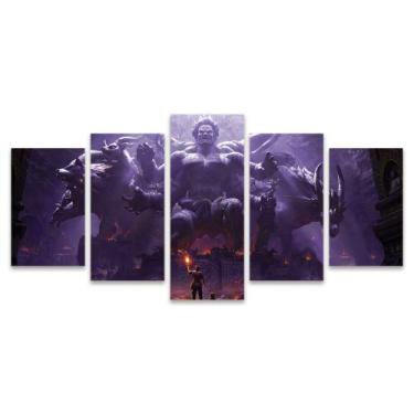 Imagem de Kit Quadros Mosaico Quarto Jogo Estátua Mitologia Surreal - Deliquadro