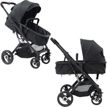 Imagem de Carrinho de Bebê Passeio Reversível Moisés 2 em 1 Baby Style Magnus 15Kg Compacto Confortável Ajustável Capota Cesto 4 Rodas Preto
