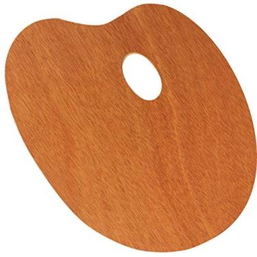 Imagem de Paleta para Pintura, em Compensado Virola 12.409OV, Trident, 12409OV, Marrom, Oval 23 x 31 cm