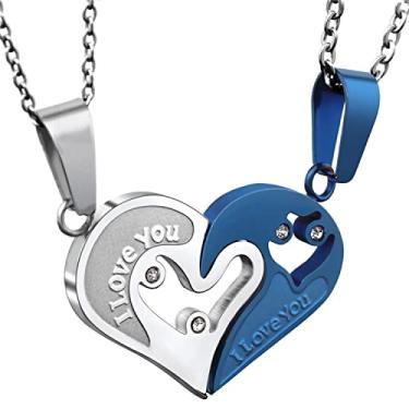 Imagem de GOVENUS Colar com pingente de amizade com coração ou gato, melhor amigo para meninas, aço inoxidável 316L, Aço inoxidável, Sem Pedra Preciosa