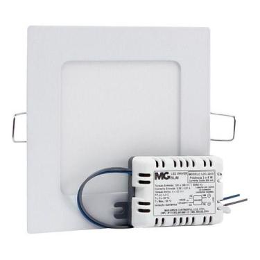 Imagem de Kit 5 Painel Plafon Led 6w Quente Quadrado Embutir Margirius, Branco, 