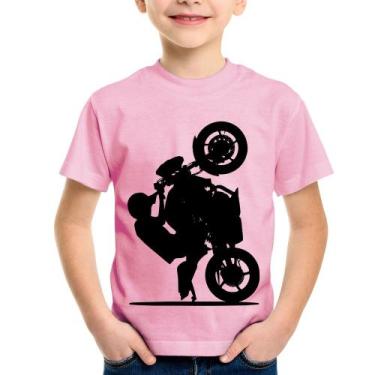 Imagem de Camiseta Infantil Moto Grau XJ6 - Foca na Moda, Rosa bebê, 6