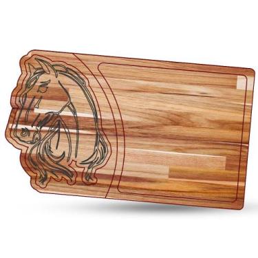 Imagem de Tábua de Carne para Churrasco Teca Cavalo Novo - LAZERBR