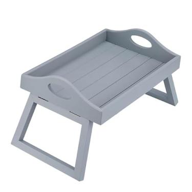 Imagem de LICONG-2020 Pequena mesa de café bandeja de braço de sofá de madeira com clipe para sofá bandeja de apoio de braço prática TV lanche mesa de bebidas bandeja de sala de estar para lanches de café,