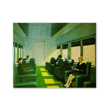 Imagem de JZSDGB Edward Hopper Prints-Famous Wall Art - Impressão de pintura de paisagem em tela - "cadeira carro", reprodução de pôster, imagem em tela para decoração de casa 90 x 115 cm (35 x 45 pol), sem