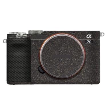 Imagem de JERXTTON Adesivo de capa de câmera para Sony A7C protetor de câmera película protetora antiarranhões decoração (preto estrelado)
