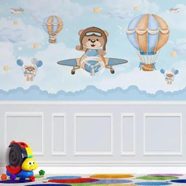 Imagem de Papel de Parede Infantil Ursos e Balões AL 13 - AloPapers, 3,50m de la