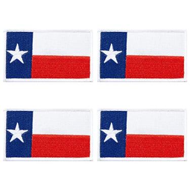 Imagem de 4Pcs Texas State Flag Patches, Hook and Loop Embroidered Armband Flag Tactical Patches for Backpacks Hat Clothing Jackets.