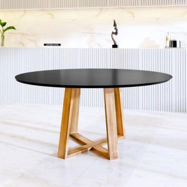 Imagem de Mesa Jantar Redonda Luxo Lívia 110cm - Preta - GABILITE, PRETO