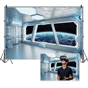 Imagem de TTQYFNM Fundo interior de nave espacial de 3 x 2,4 m, futurista, ficção científica, nave espacial, fotografia, fundo universo, galáxia, estação espacial sideral, decoração de festa, crianças, adultos,