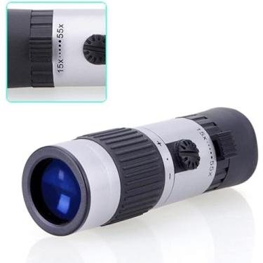 Imagem de Rongon Telescópio monocular de bolso, binóculos compactos, 15 a 55 x 21, monóculo para adultos, alta potência para observação de estrelas, caça, vida selvagem, observação de pássaros, viagens,