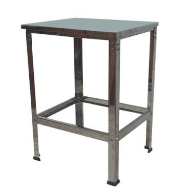 Imagem de Mesa Bancada Auxiliar Inox Reforçada Multiuso 58x49x80 - INOX LAURINDO