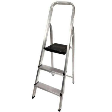 Imagem de Escada Doméstica 3 Degraus em Alumínio Até 120 KG EVE1023 EVALD