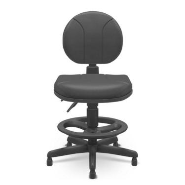 Imagem de Cadeira Caixa Executiva Back System Sem Braço Courvin Preto - Plaxmetal