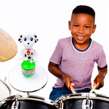Imagem de Brinquedo Cachorrinho Tambor Baterista Infantil Criança Instrumento