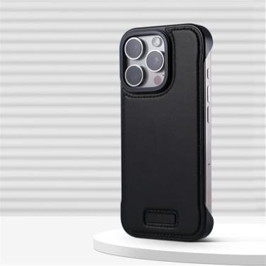 Imagem de VFDHN Capa de couro fina para iPhone 16 15 14 13 Pro Max, capa antiqueda, sem moldura, leve, para iPhone 15 16 Promax, WB SP, preta, para iPhone 16