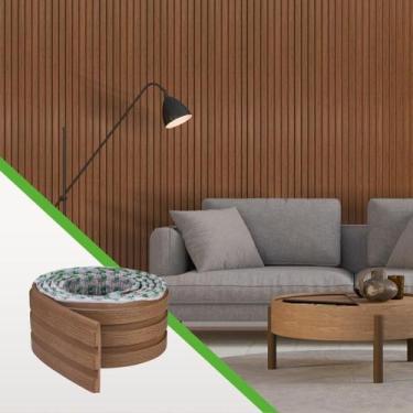 Imagem de Painel Ripado Laminado Papel de Parede EVA Autocolante Amadeirado Simu