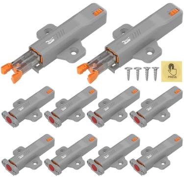 Imagem de Trava de toque, pacote com 10 ferragens para abrir Jiayi para abrir, trava de pressão de gabinete para porta, fecho de gaveta de trailer não magnético, trava de porta de RV resistente, trava de toque