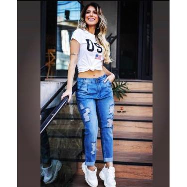 Imagem de Calça feminina mon sem elastano - Territorial , Azul, 36 ao 44