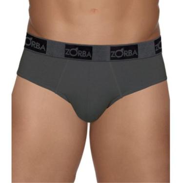 Imagem de Cueca Zorba Slip 716 Forro Frontal Go Tagless Algodão, Chumbo, M