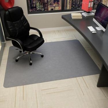 Imagem de Tapete para cadeira giratória de escritório 90x120cm, tapete para cadeira de jogos de computador, cores para quarto, sala de estar, escritório, cadeira giratória, cinza claro, 90x120cm