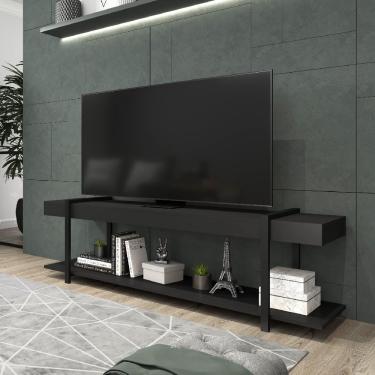 Imagem de Rack para TV Habitat Preto e Tubos Pretos Carraro