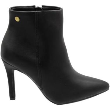 Imagem de Bota Salto Alto Vizzano Napa Berlim Bico Fino Feminino, Preto, 38