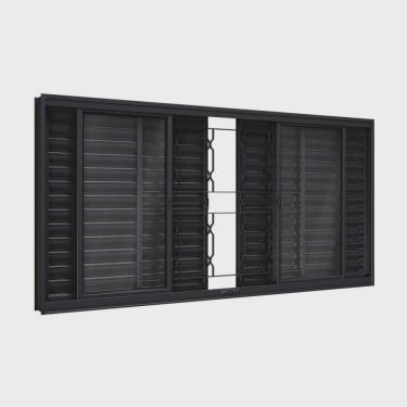 Imagem de Janela de Aço Veneziana com Grade Mosaico 6 Folhas 120x150cm Facilitá Lucasa