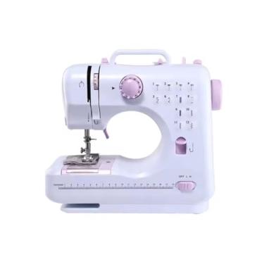Imagem de Mini Máquina de Costura Portátil, 12 Pontos, com Pedal e Luz LED, Bivolt, Branca