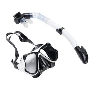 Imagem de Snorkel Seco para Adultos Adolescentes, Vista Panorâmica, Máscara de Mergulho Anti -nevoeiro, Equipamento de Snorkeling Profissional (Preto) (Branco)