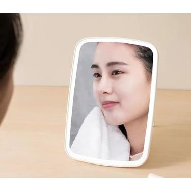 Imagem de Espelho Maquiagem com Luz LED, Espelho Vaidade Iluminado, Tela Toque com 3 Opções de Luz, Espelho Portátil para Viagem, Espelho Cosmético com Luzes para Penteadeira e Vestiário