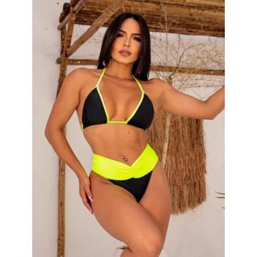 Imagem de Biquini Cortininha Modelador Efeito Lipo Blogueira Maldivas Luxo - Meu