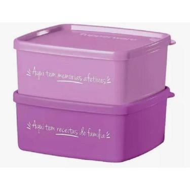 Imagem de Tupperware Kit 2 Peças Jeitosinhos Aqui Tem Receitas E Memórias 400Ml