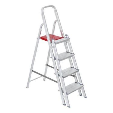 Imagem de Escada De Aluminio Dupla 120 Kg 4 Degraus Reisam