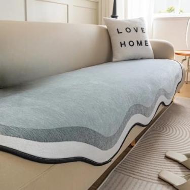 Imagem de Almofada de sofá de tecido para sala de estar, formato especial, capa antiderrapante para sofá em formato de L, capa protetora para assento de toalha, A2,90x90cm, 1 peça B