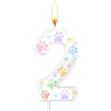 Imagem de MTLEE Velas pastel de pata de cachorro, decorações de bolo de aniversário, enfeite de cupcake para meninos e meninas, decoração de aniversário (2)