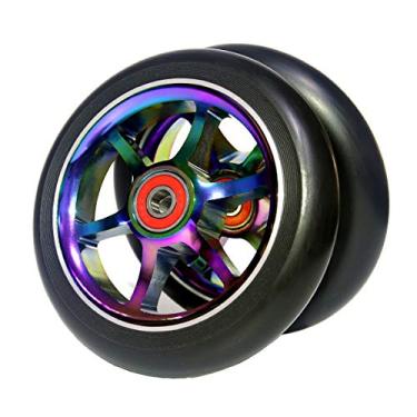 Imagem de 2 peças de substituição 120 mm Pro Scooter Wheel com rolamentos ABEC 9 adequado para MGP/Razor/Lucky Pro Scooters (Rainbow)